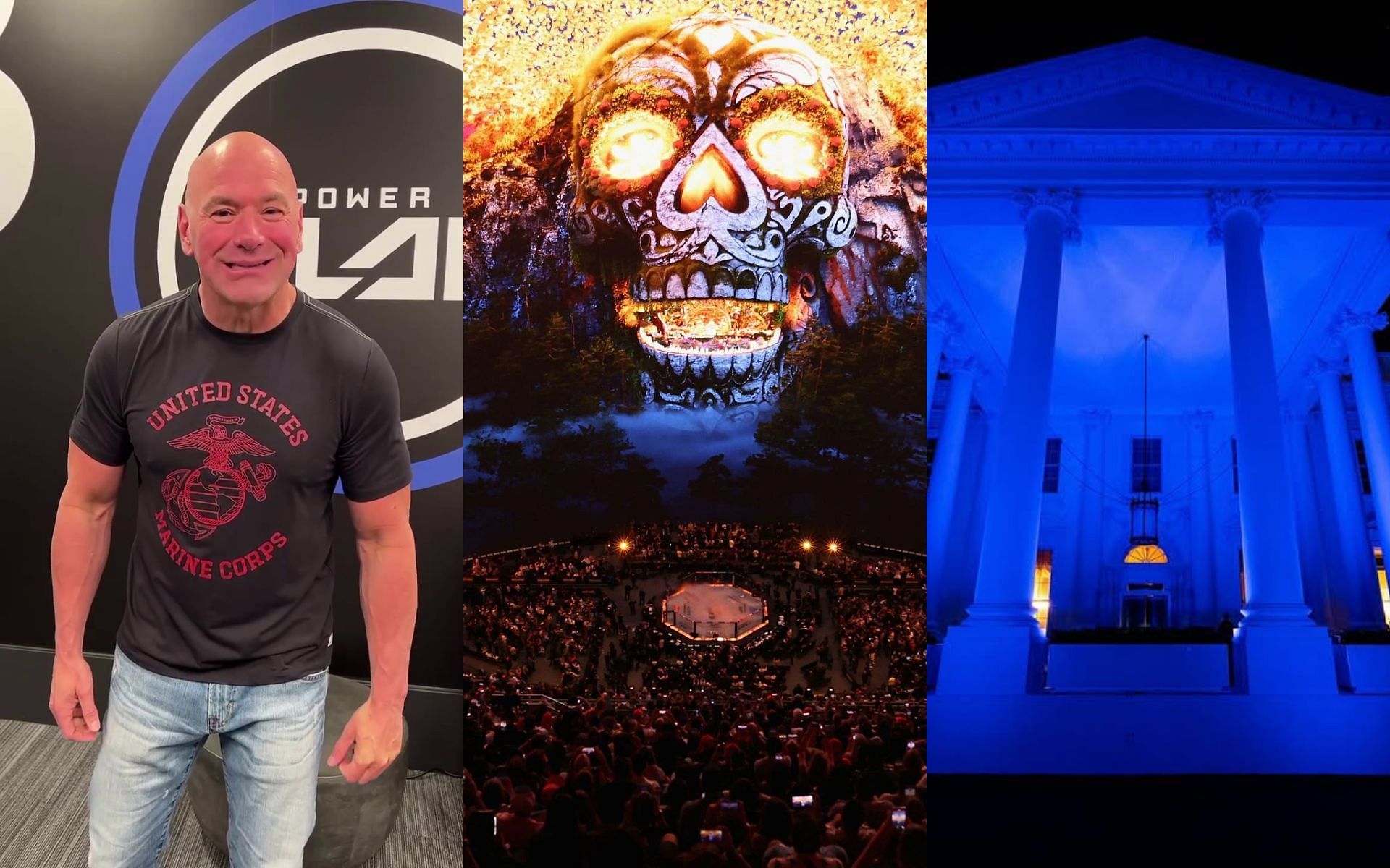 Dana White talks about organizing a UFC event at the White House in comparision to the Sphere. [Images courtesy: @danawhite and @flotus on Instagram and Getty]