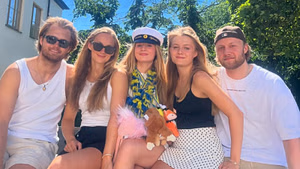 William Nylander's sister Ella dines at a famous café‑pâtisserie on the port of Saint‑Tropez in France during offseason trip with brother