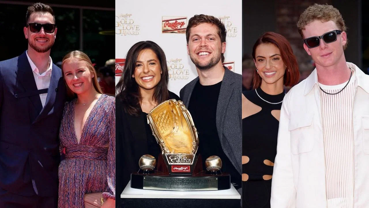 Kyle Tucker with his wife, Samantha (L), Nico Hoerner with his partner, Julia DiTosto (C), Pete Crow-Armstrong with his girlfriend, Hailey (R) (Images from - Instagram.com/@cubs, Instagram.com/@nico_hoerner) 
