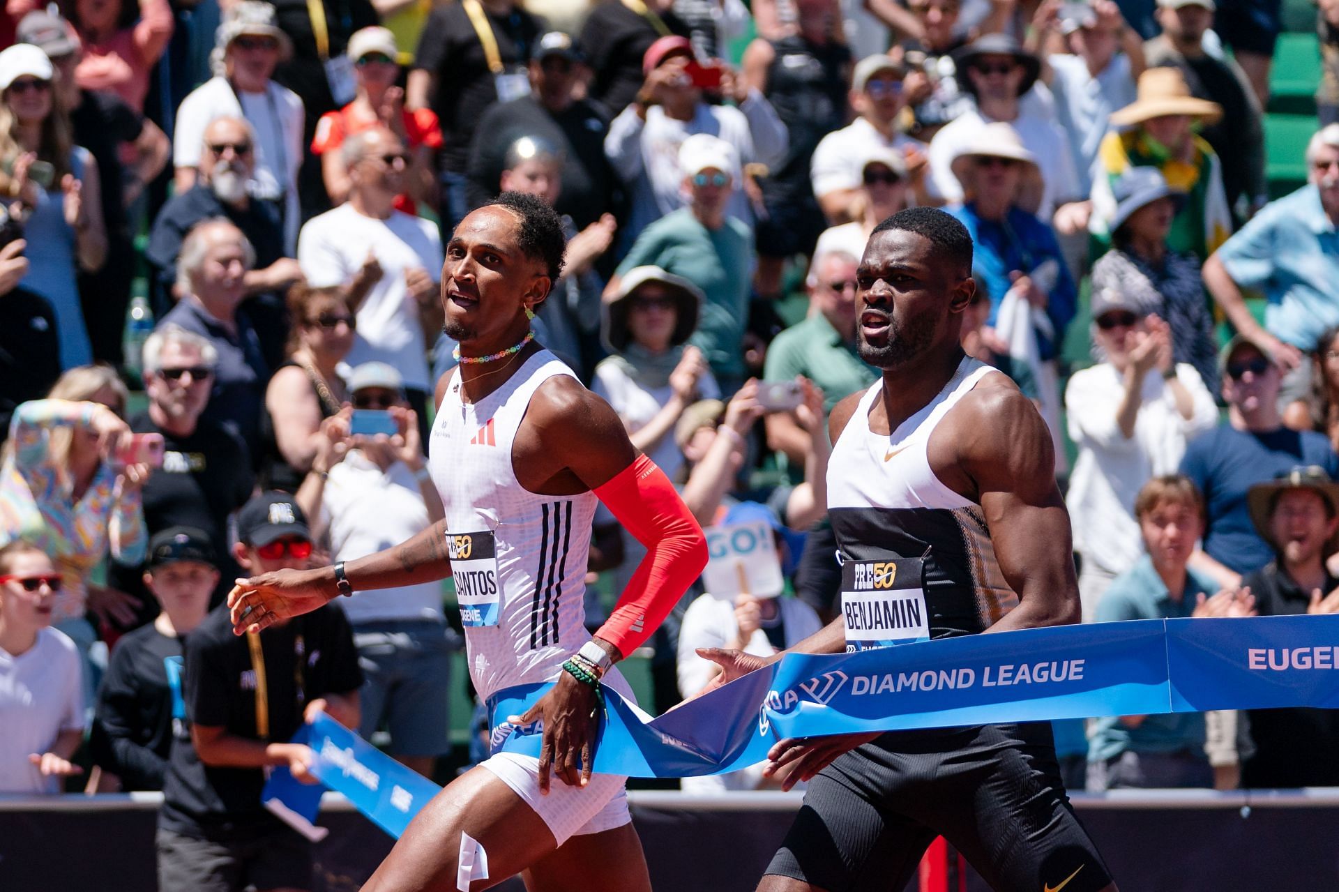 Alison dos Santos at the Prefontaine Classic [Source: Getty]