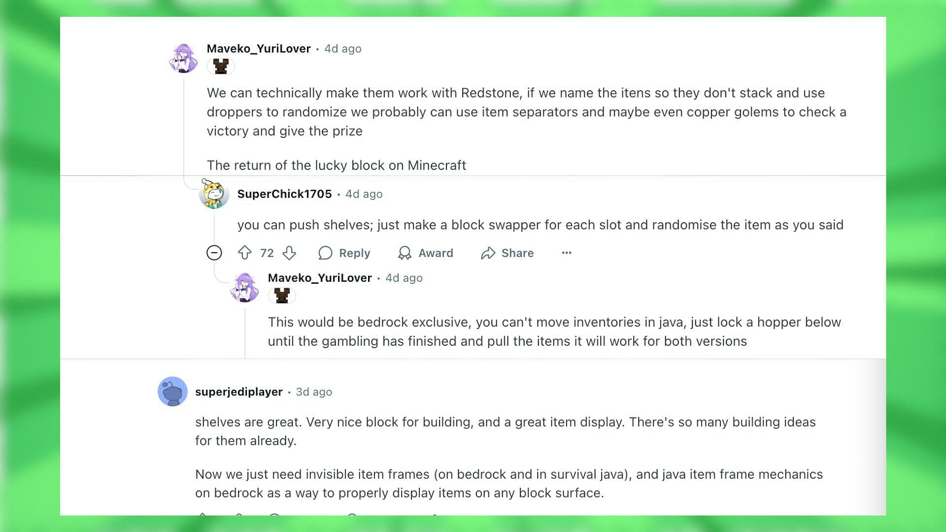 Redditors react to the casino made using shelf blocks (Image via Reddit)
