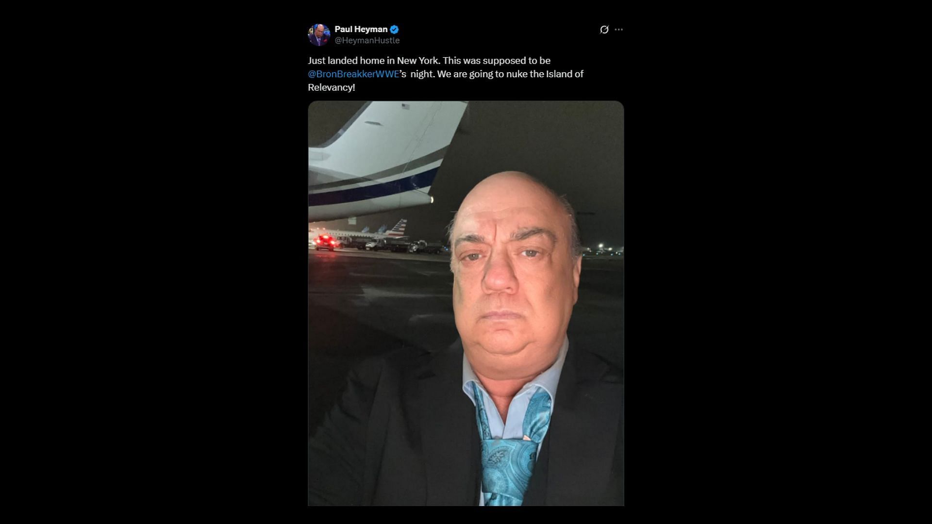 Paul Heyman&#039;s message to Roman Reigns! [Image credit: Heyman&#039;s X account]