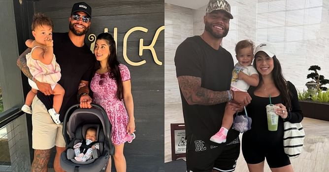 Dak Prescott takes break from training to enjoy family time with fiancée, Sarah Jane, and kids at Cowboys camp [WATCH]