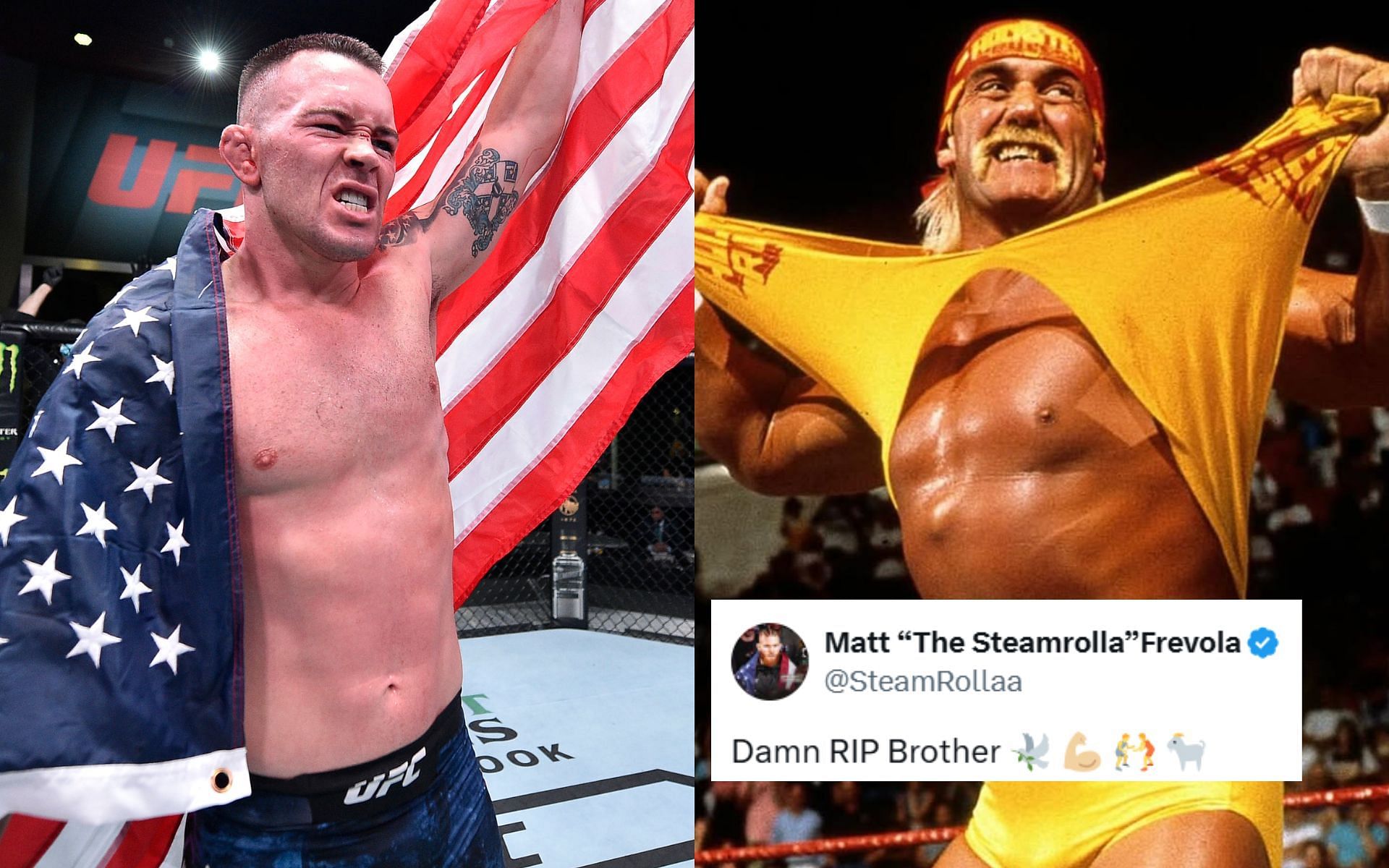 Colby Covington (left) pens tribute for Hulk Hogan (right). [Images courtesy: @hulkhogan on Instagram and Getty Images]