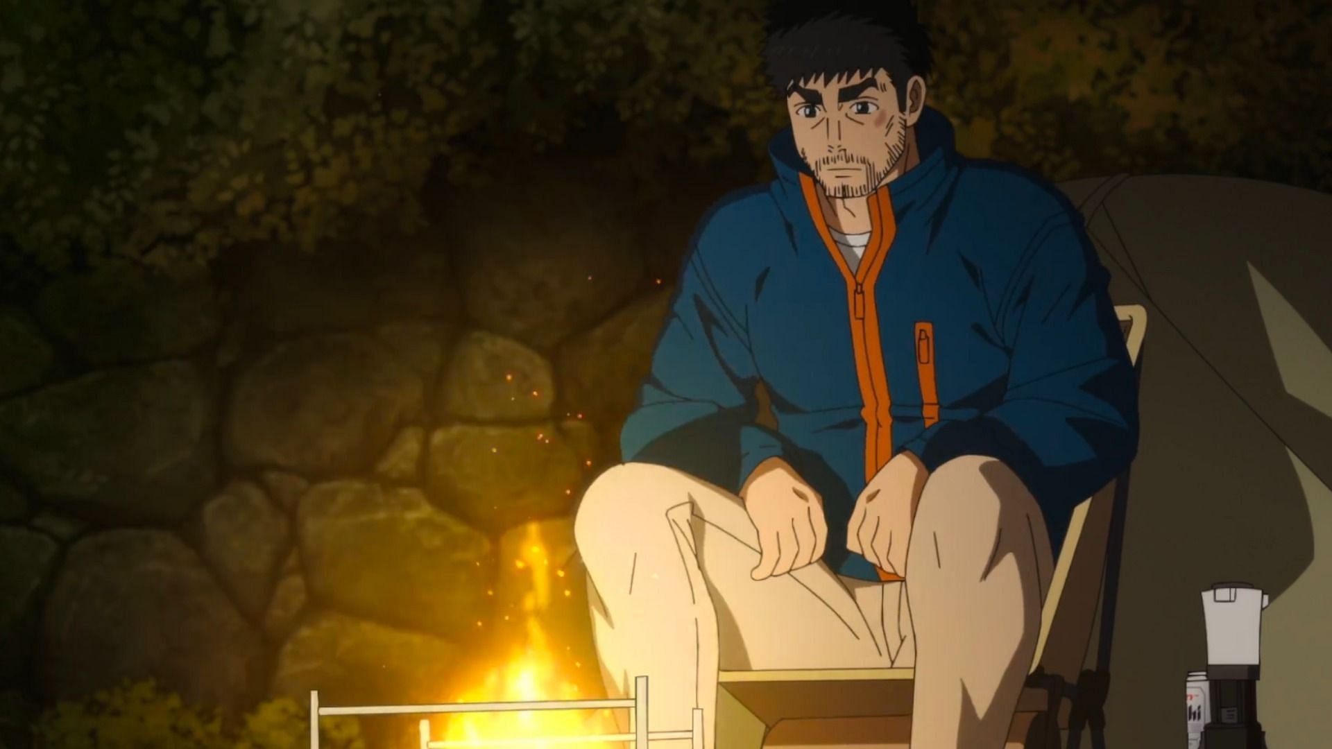 Gen sets the campfire in the Solo Camping for Two episode 1 (Image via SynergySP)