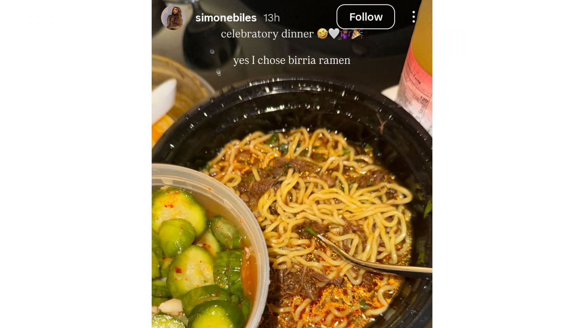 Screengrab of Simone Biles&#039; latest Instagram story (Image Source: @simonebiles/IG)