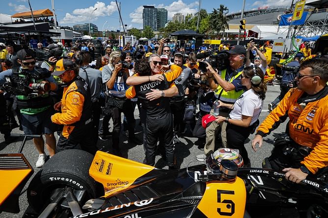 Thrilled Zak Brown witnesses McLaren's 1st IndyCar win in-person as Pato O'Ward conquers Toronto