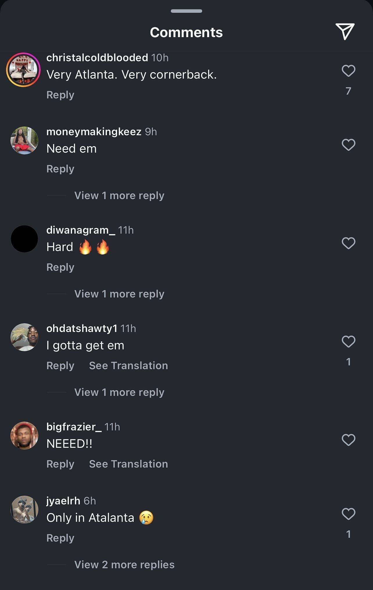 Instagram comments
