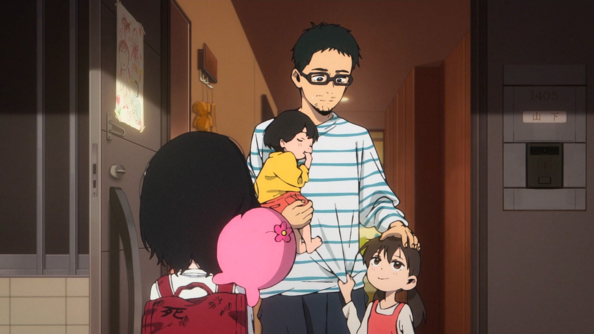 Shizuka finds out that her father has more children in Takopi&#039;s Original Sin episode 5 (Image via ENISHIYA)
