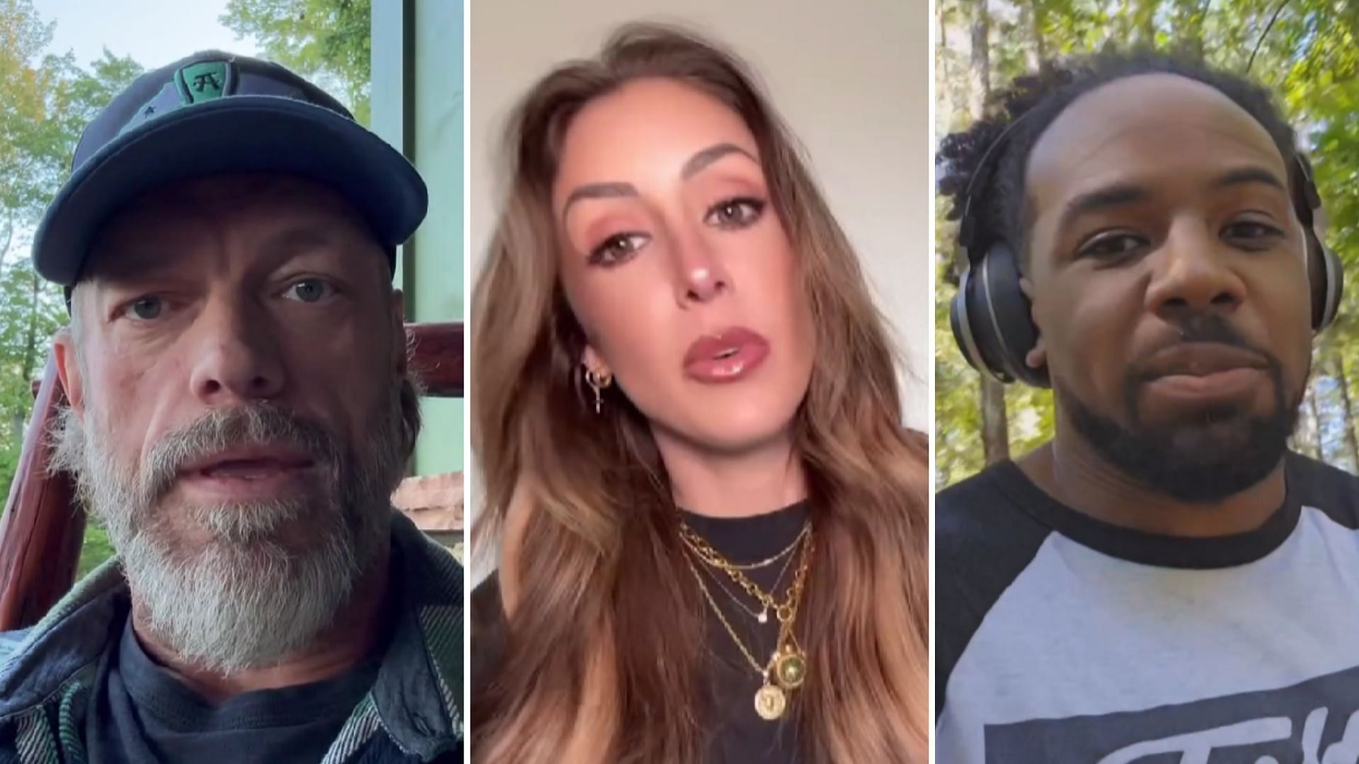 Edge (left), Britt Baker (middle), Xavier Woods (right) [Image credits: stars
