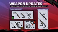 Weapon updates (Image via Garena)