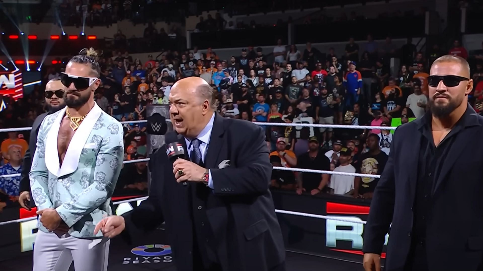 (From left to right) Bronson Reed, Seth Rollins, Paul Heyman, and Bron Breakker [Image Credits: WWE