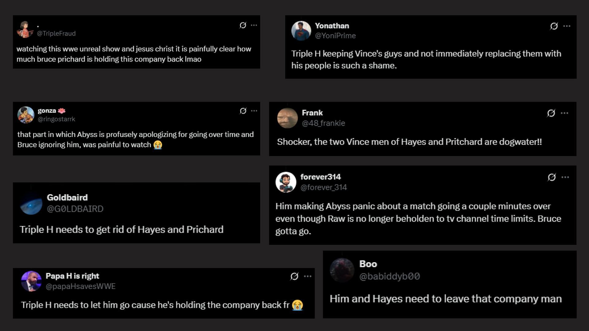 Fan reactions to Bruce Prichard and his actions! [Images from X]