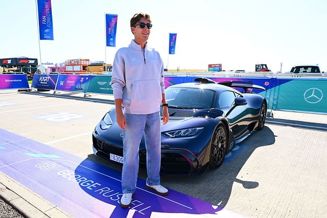 George Russell pulls up at Silverstone in his flashy $3,416,000+ Mercedes AMG One