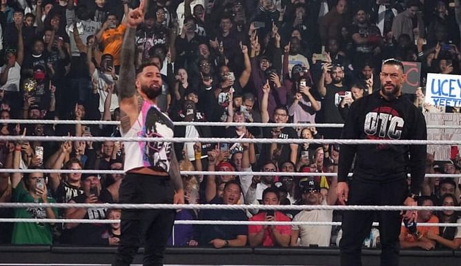 Jey Uso reacts after reuniting with Roman Reigns on WWE RAW