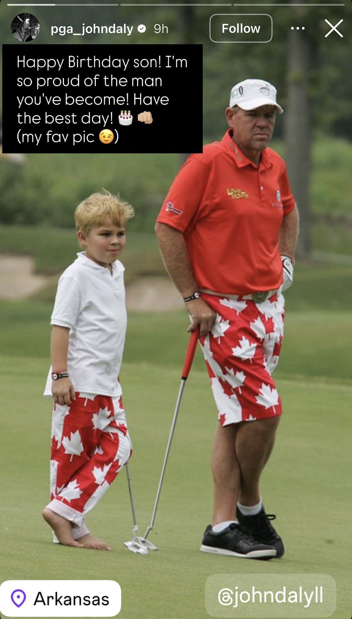 Still taken from Daly&rsquo;s Instagram Story _ Image Source: Instagram/@pga_johndaly