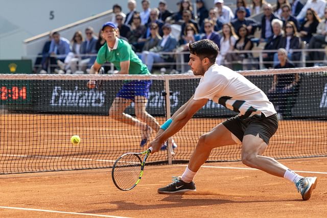 Jannik Sinner and Carlos Alcaraz at the French Open 2025 - Source: Getty