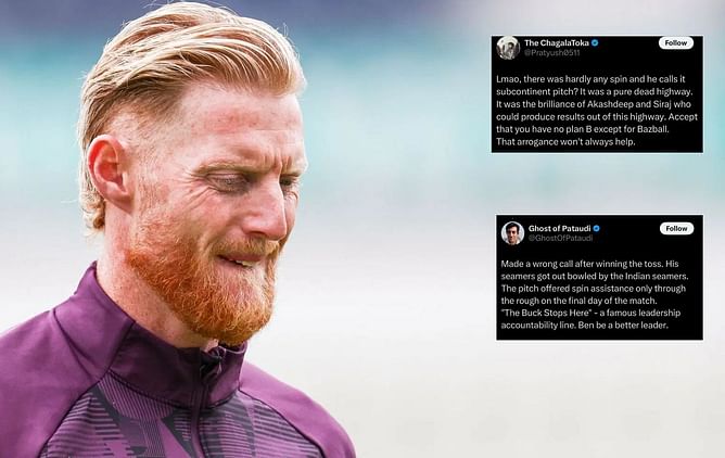 "The fox called the grapes sour" - Fans slam Ben Stokes for his 'subcontinent pitch' comment after ENG vs IND 2025 2nd Test