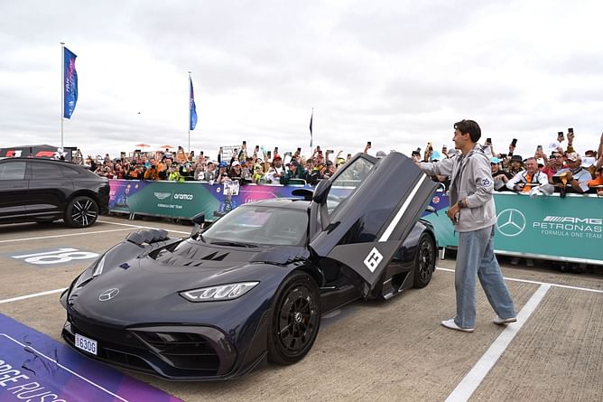 George Russell makes grand entry at Silverstone in ultra-rare Mercedes hypercar worth over $5M