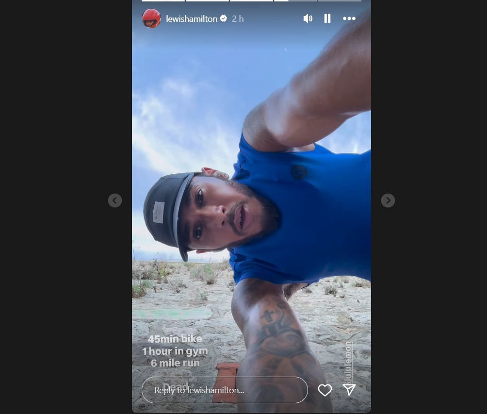 Lewis Hamilton&#039;s workout video - Source: via @lewishamilton on Instagram