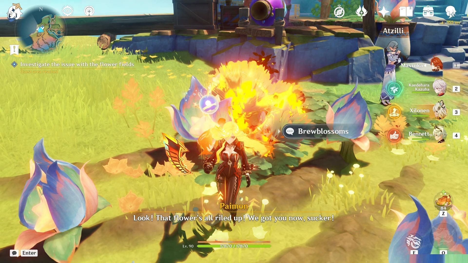 Keep interacting with the Brewblossoms (Image via HoYoverse)
