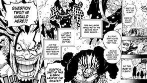 One Piece chapter 1155 spoilers: Davy Jones is mentioned as Xebec challenged Harald and Imu before creating his crew