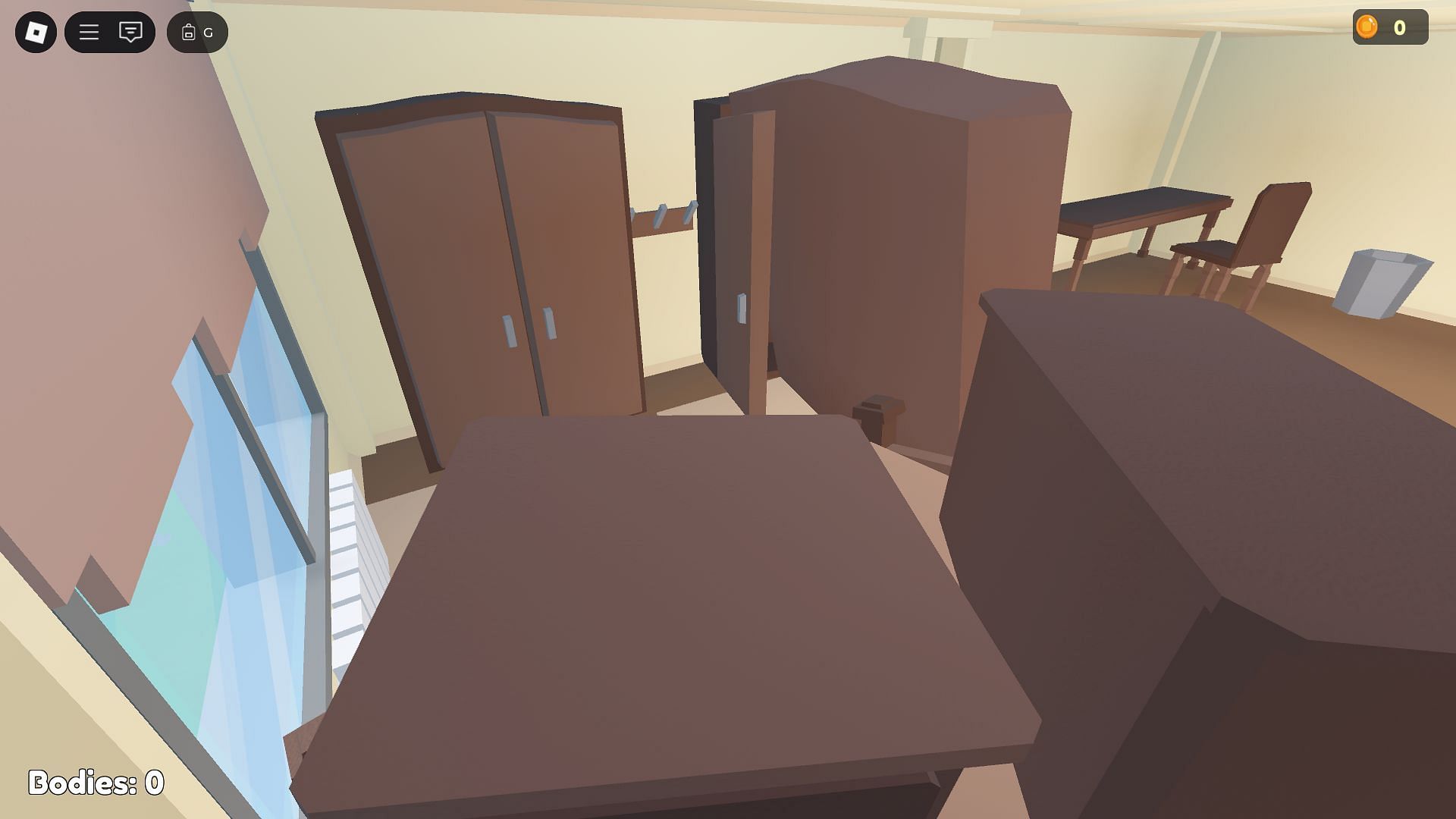 A makeshift hiding spot (Image via Roblox)