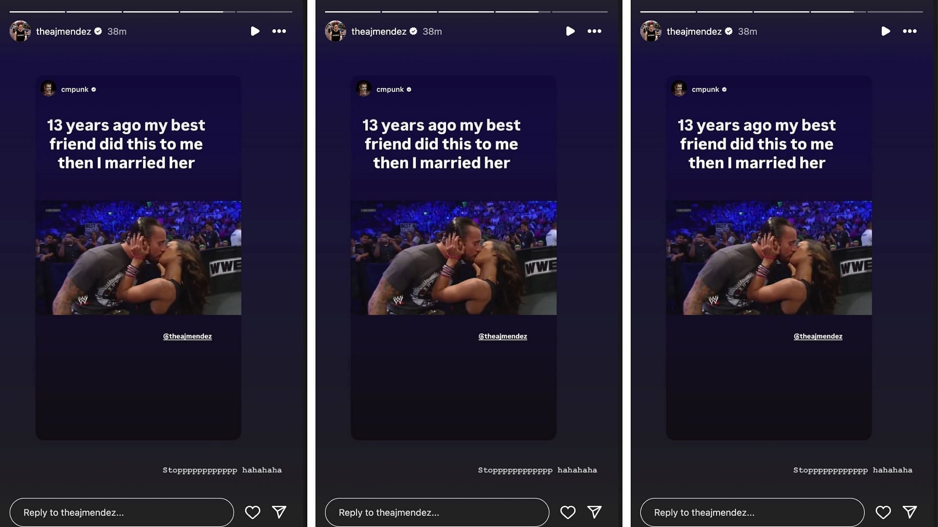 Lee responded to Punk on social media. [Image credit: AJ Lee on Instagram]