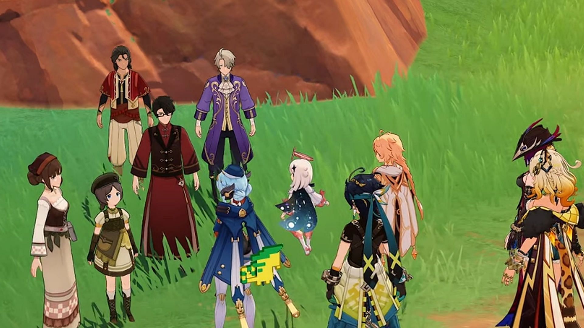 The group of adventurers from Nod-Krai reunite with Ineffa in Genshin Impact (Image via HoYoverse)