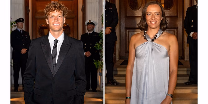 PICTURES: Jannik Sinner has the time of his life dancing with Iga Swiatek at Wimbledon Champions' Ball despite calling it a 'problem'