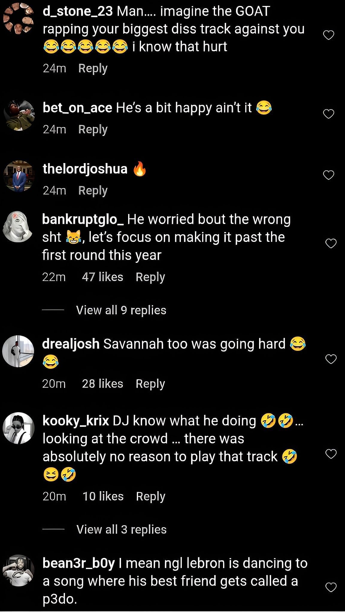 Fans comment on the post featuring LeBron James. (Credits: IG/Overtime)