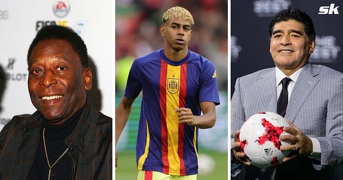 How does Lamine Yamal’s record compare to Diego Maradona and Pele at 18 years old?