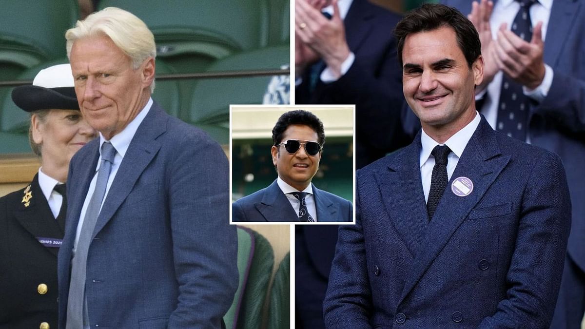 Roger Federer and Bjorn Borg meet up at Wimbledon as they get into 'Grand Slam sandwich' with $200M-worth cricket legend Sachin Tendulkar