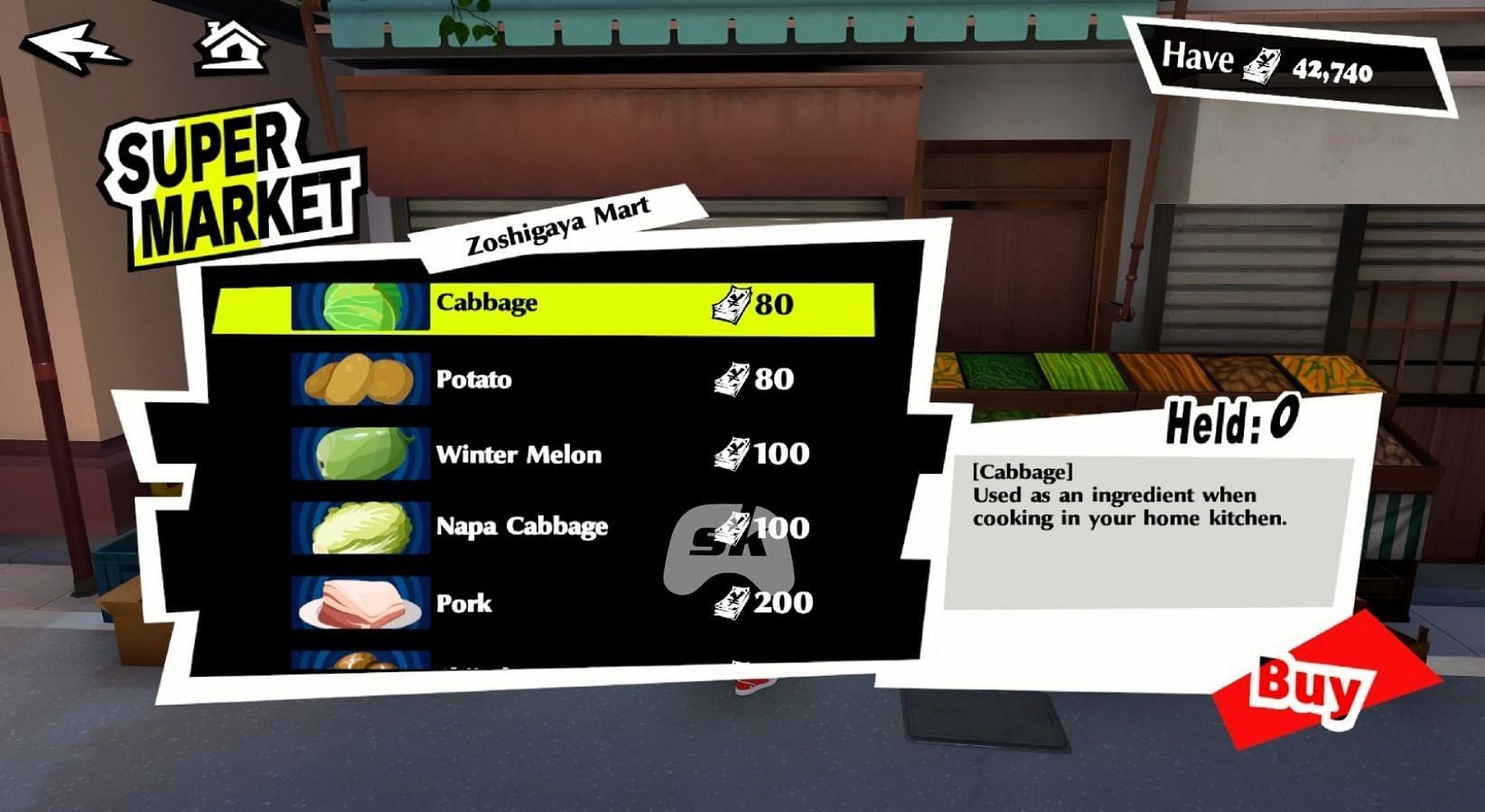 The supermarket in P5X (Image via Sportskeeda Gaming || SEGA)