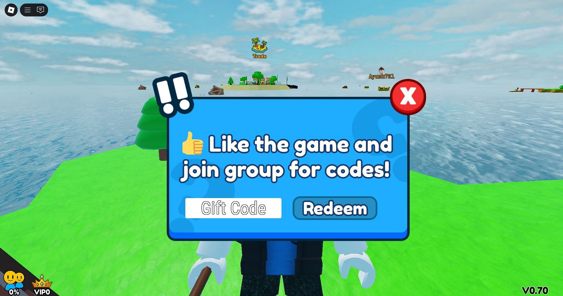 Redeem the code here (Image via Roblox)