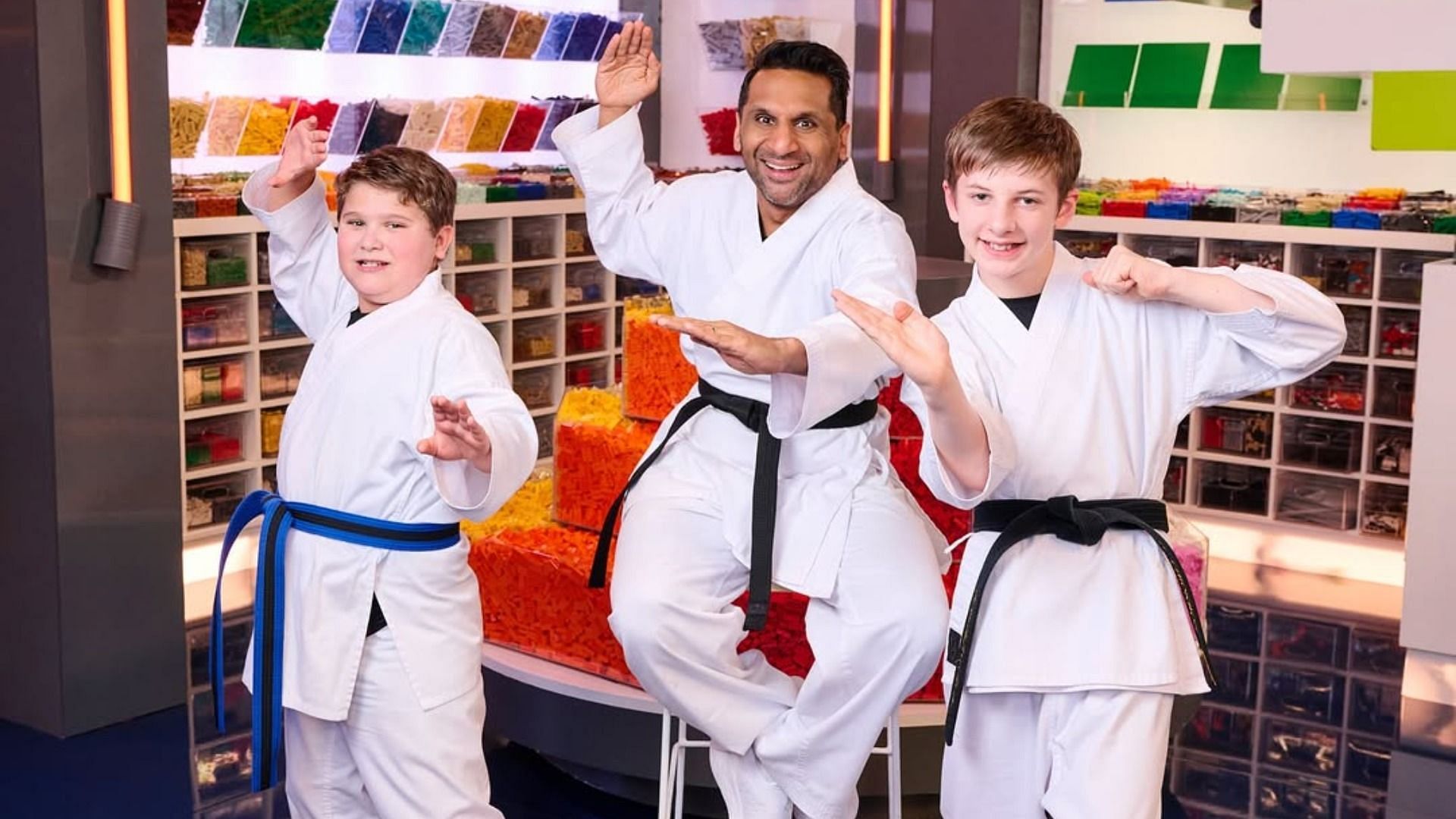 Ravi.V,Patil with Vincent and Hudson (Image via Instagram @legomastersfox)