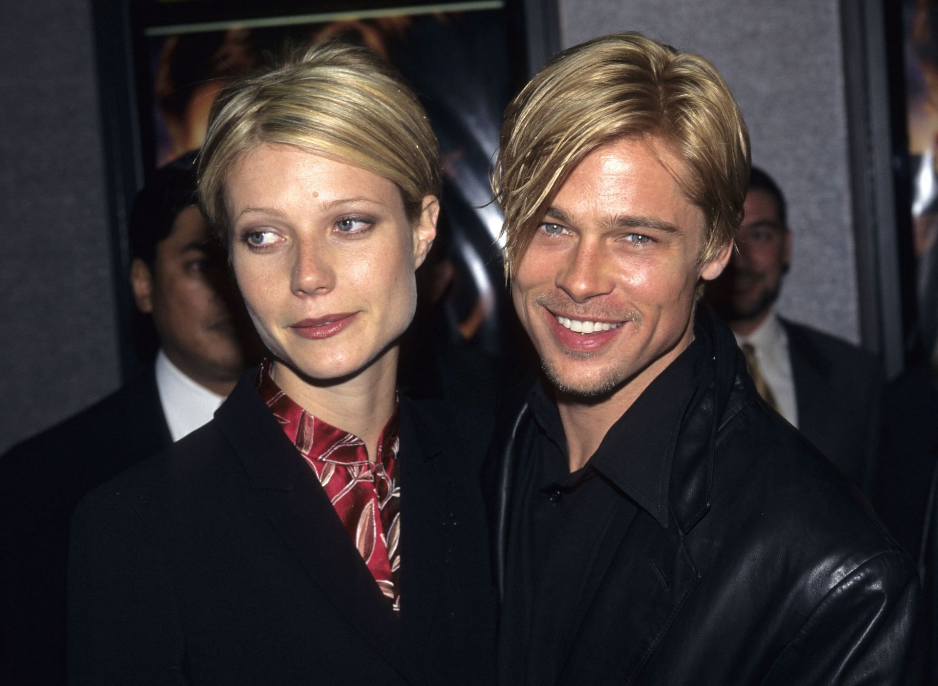 Gwyneth Paltrow and Brad Pitt at The Devil&#039;s Own premiere (Image via Getty)