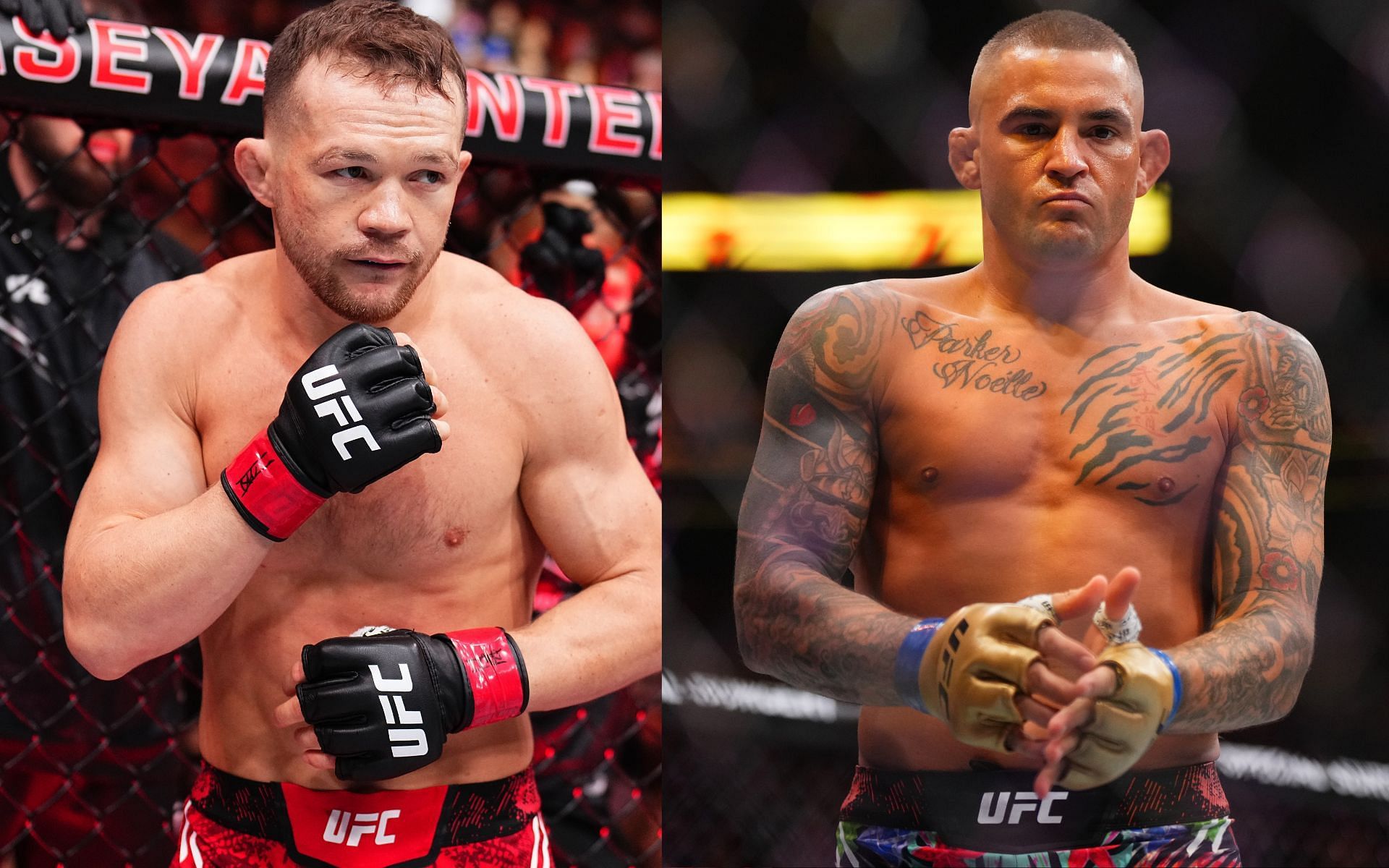 Petr Yan (left) talks about Dustin Poirier (right). [Images courtesy: Getty]
