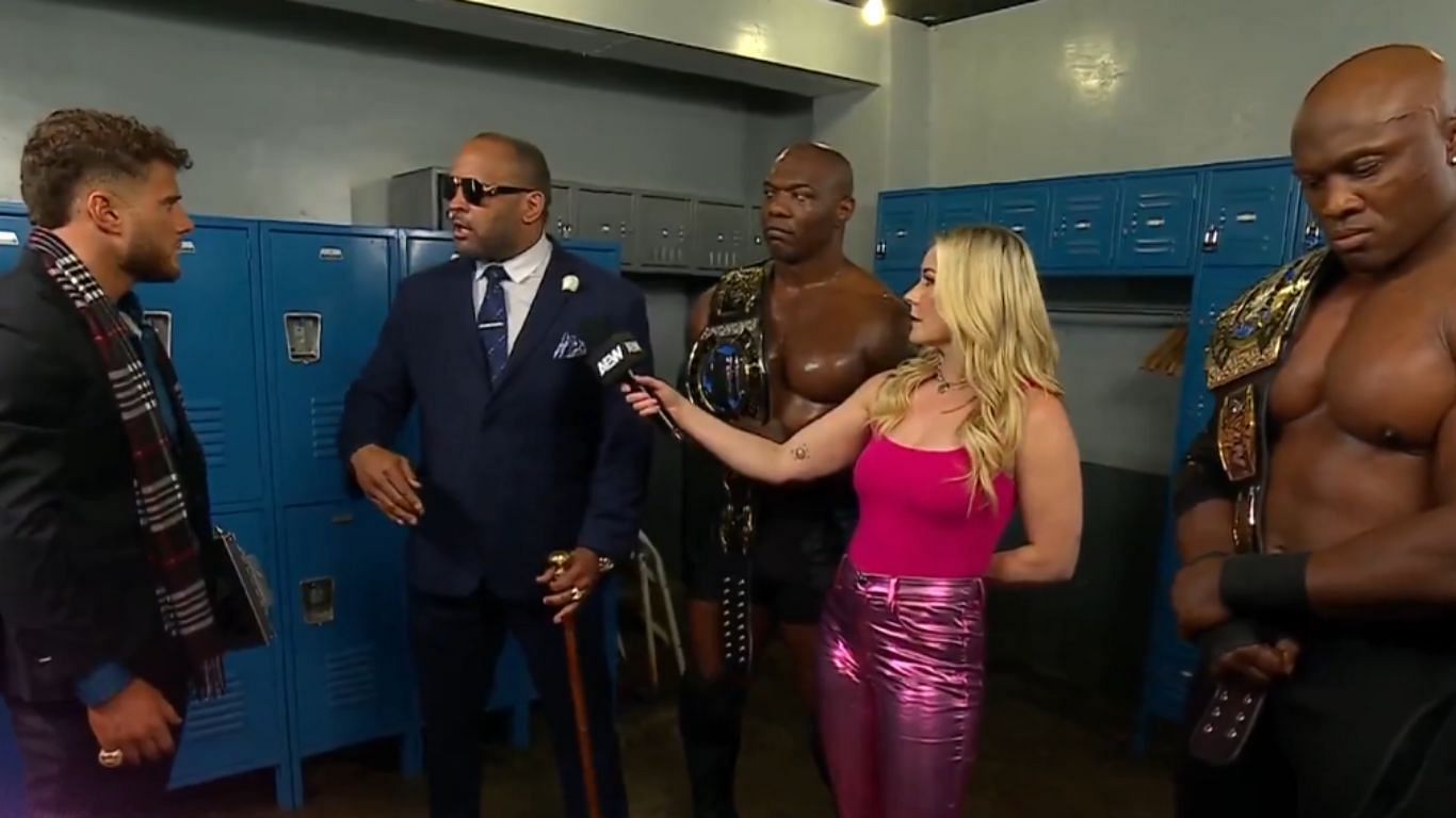 MJF with the Hurt Syndicate and Renee Paquette [ Image from AEW