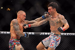 Max Holloway reacts to Dustin Poirier jumping the guillotine at UFC 318: "You already submitted my a** one time"