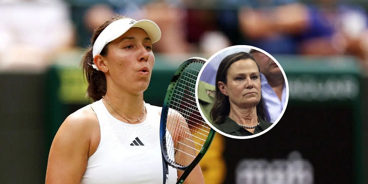 Jessica Pegula (background), Pam Shriver (inset), Sources: Getty