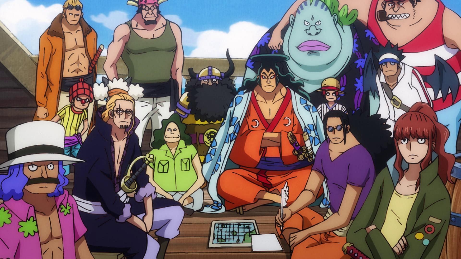 Roger's crew during the final journey (Image via Toei Animation)