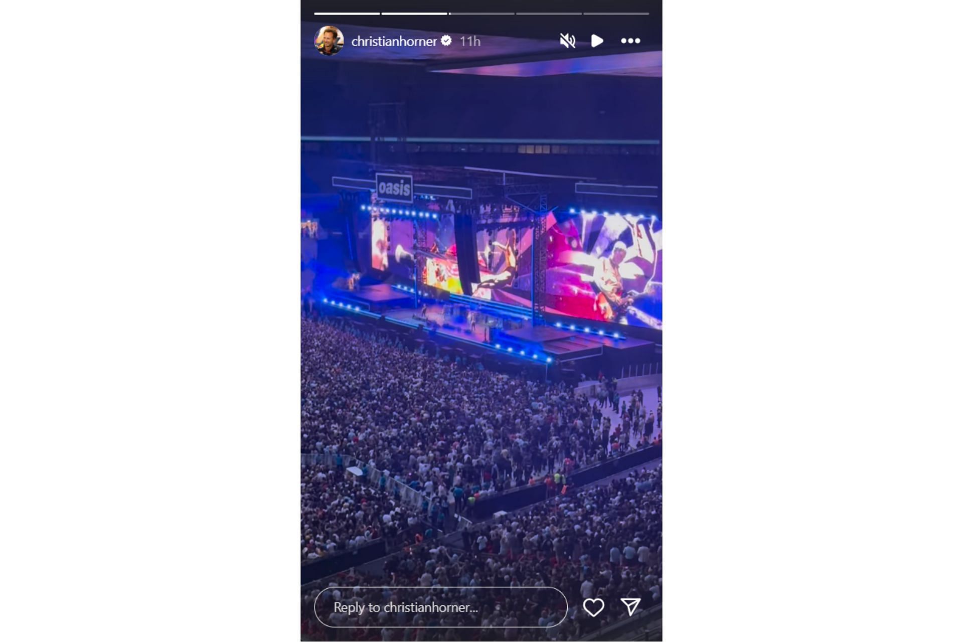 Snapshot of Christian Horner&#039;s story...credits Instagram