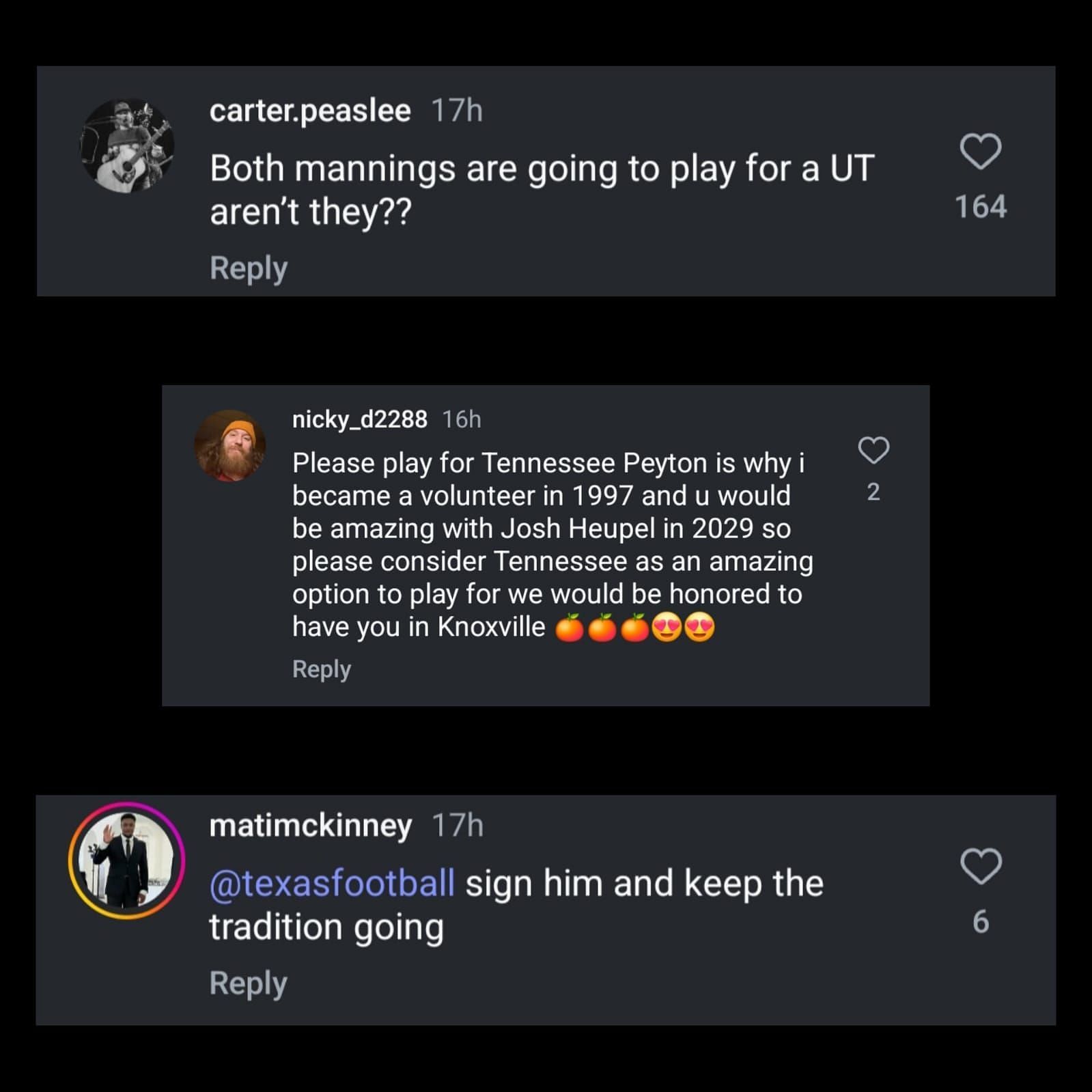 Seção de comentários de @MaxPreps no Instagram