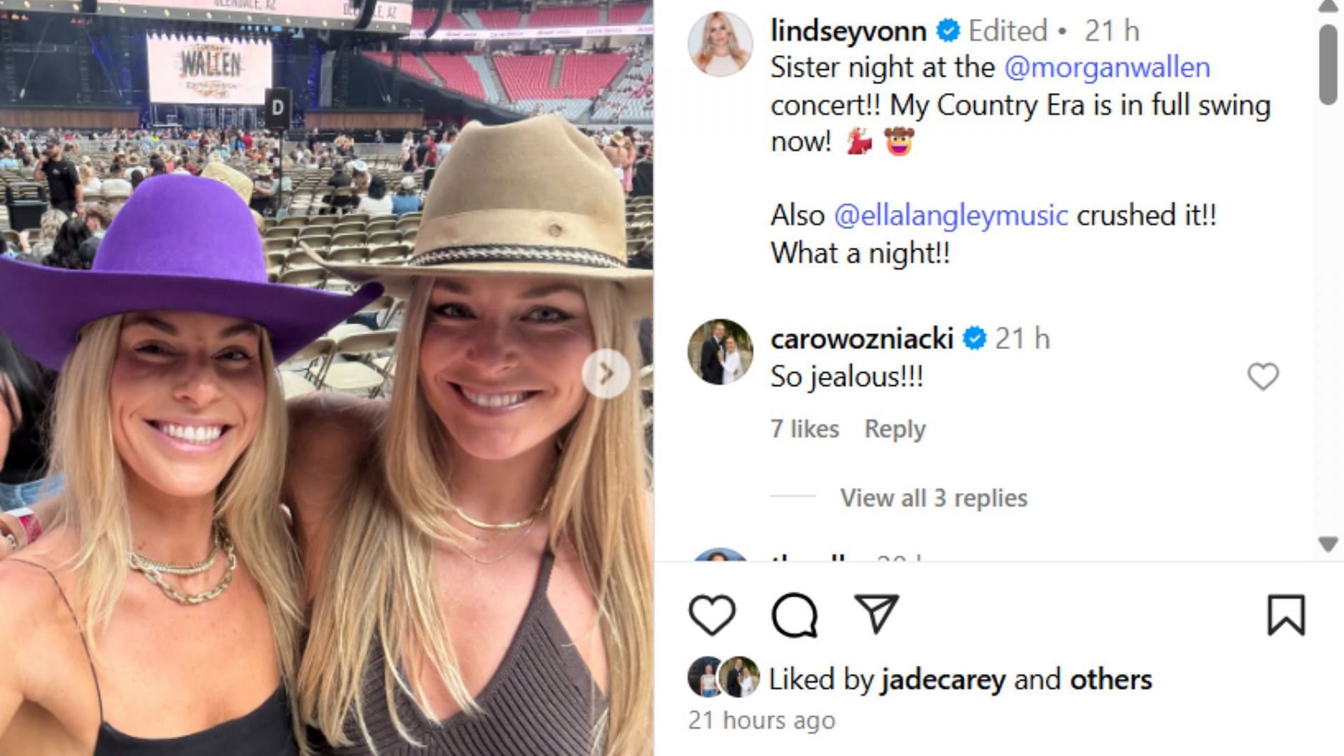 Screenshot of comments (IG/@lindseyvonn)