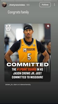 Tyran Stokes via Instagram Stories (@_thetyranstokes)