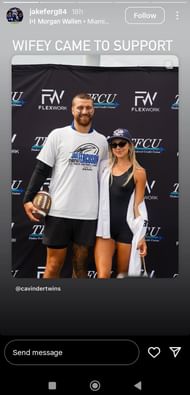 Jake Ferguson drops 4-word message as fiancée Haley Cavinder snubs Morgan Wallen concert to attend Cowboys TE’s football camp/@jakeferg84