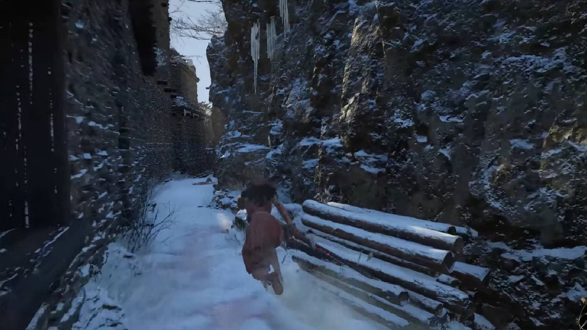 Use this narrow passage to get out of the area (Image via 505 Games || YouTube@Gamer&#039;s Little Playground)