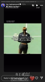 Townsend sends love to Serena Williams; Instagram - @tay_taytownsend