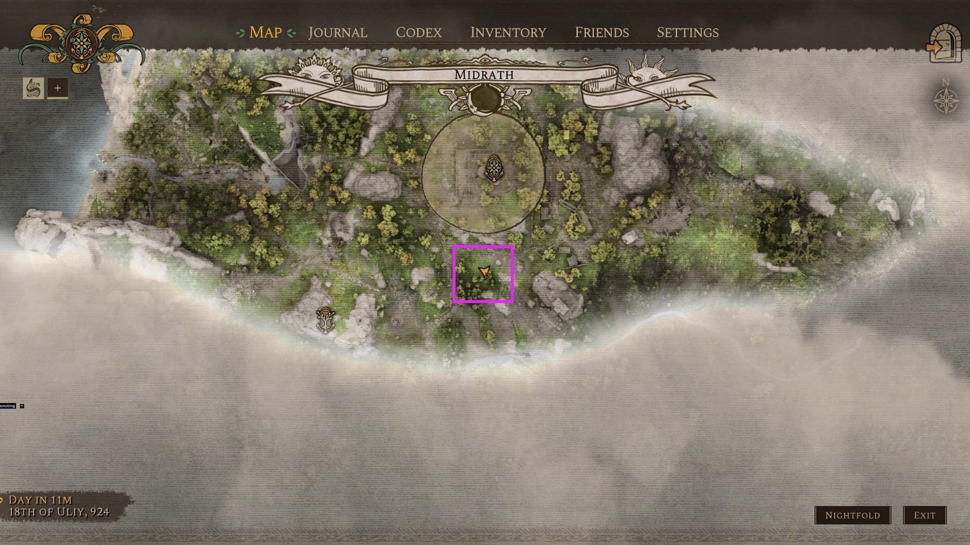 Just head to this highlighted area for the quill, and a little scuffle (Image via Digital Extremes)